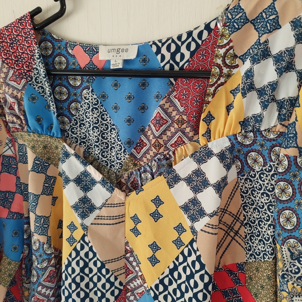 Umgee Womens L Patchwork Dress - Picture 4 of 6
